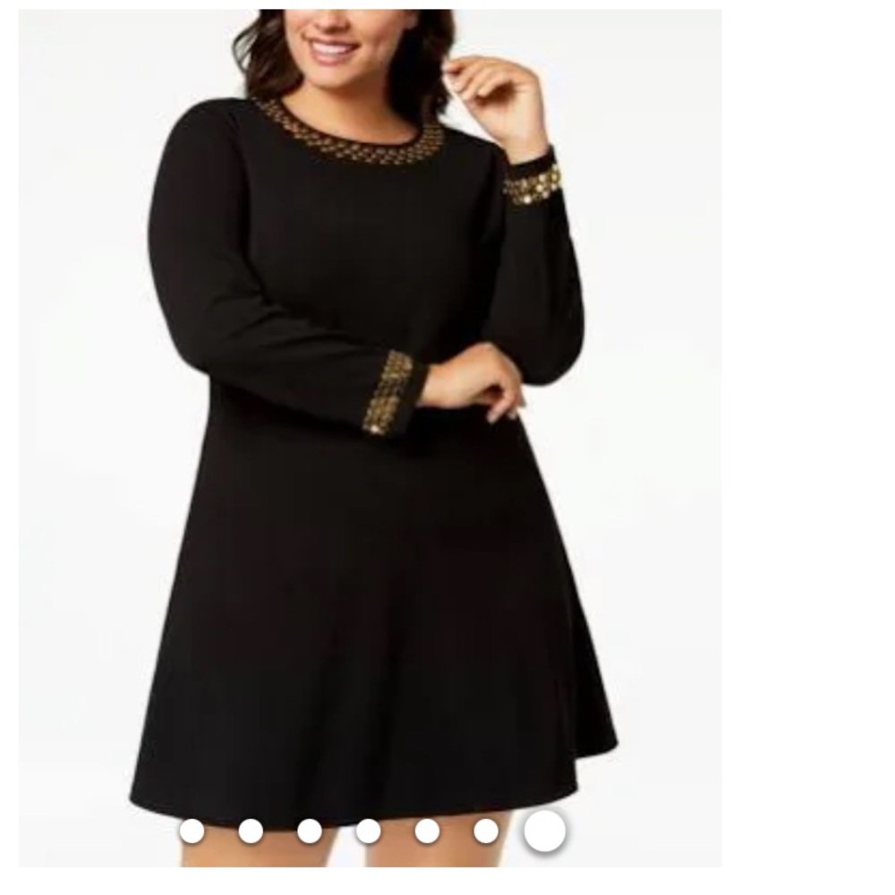 MICHAEL Michael Kors Black Crepe fit and flare dress